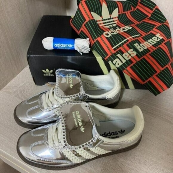 adidas Shoes - New Adidas Samba x Wales Bonner Silver Metallic Women Sneaker